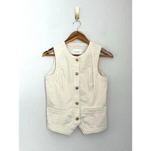 Banana Republic Cream Button-Front Vest